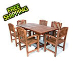 All Things Cedar 7-Piece Twin Butterfly Extension Table Dining Chair Set