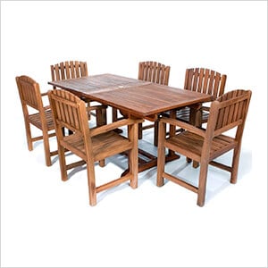 7-Piece Twin Butterfly Extension Table Dining Chair Set