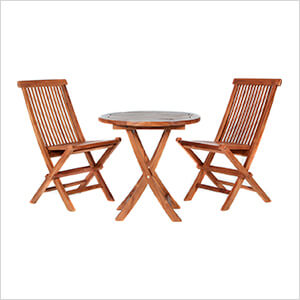 3-Piece Teak Bistro Table Set