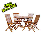 All Things Cedar 5-Piece Octagon Folding Table and Folding Chair Set