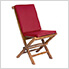 5-Piece Octagon Folding Table and Folding Chair Set with Red Cushions