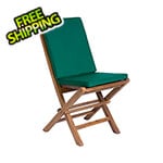 All Things Cedar Folding Chair Set with Green Cushions