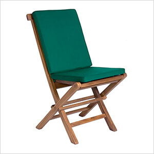 Folding Chair Set with Green Cushions