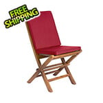 All Things Cedar Folding Chair Set with Red Cushions