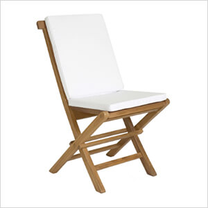 Folding Chair Set with White Cushions