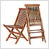 Folding Chair Set with White Cushions