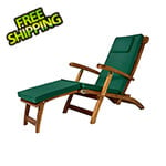 All Things Cedar 5-Position Steamer Chair with Green Cushions