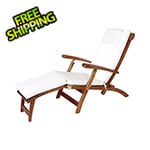 All Things Cedar 5-Position Steamer Chair with White Cushions