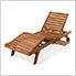 Multi-Position Chaise Lounger with Blue Cushions