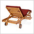 Multi-Position Chaise Lounger with Red Cushions