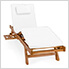 Multi-Position Chaise Lounger with White Cushions