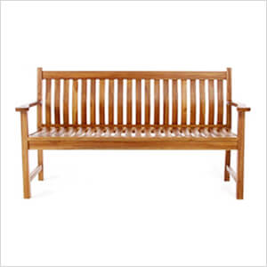 Teak Wave Bench