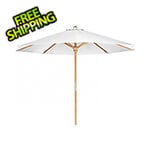 All Things Cedar White 10-Foot Teak Market Umbrella