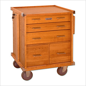 Oak 5-Drawer Roller Cabinet (Imported)