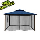 Paragon Outdoor 11 x 14 ft. Kingsbury Soft Top Gazebo with Mosquito Netting (Navy Sunbrella Canopy)