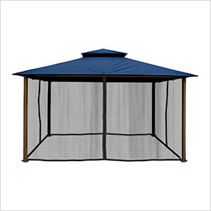 11 x 14 ft. Avalon Gazebo with Mosquito Netting (Navy Sunbrella Canopy)