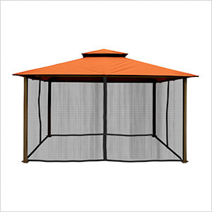 11 x 14 ft. Avalon Gazebo with Mosquito Netting (Rust Sunbrella Canopy)