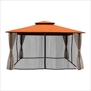 11 x 14 ft. Soft Top Gazebo with Mosquito Netting and Privacy Panels (Rust Sunbrella Canopy)