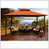 11 x 14 ft. Avalon Gazebo with Mosquito Netting and Privacy Panels (Rust Sunbrella Canopy)
