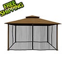 Paragon Outdoor 11 x 14 ft. Soft Top Gazebo with Mosquito Netting (Cocoa Sunbrella Canopy)