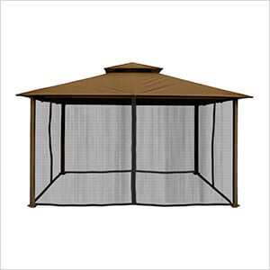 11 x 14 ft. Avalon Gazebo with Mosquito Netting (Cocoa Sunbrella Canopy)