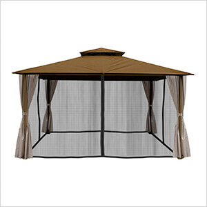 11 x 14 ft. Soft Top Gazebo with Mosquito Netting and Privacy Panels (Cocoa Sunbrella Canopy)