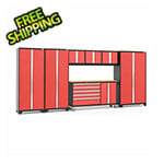 NewAge Garage Cabinets BOLD 3.0 Red 7-Piece Project Center Set with Bamboo Top