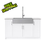 NewAge Laundry Cabinets 7 Piece Cabinet Set with 36 in. Sink and Faucet (White)