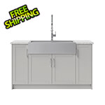 NewAge Laundry Cabinets 7 Piece Cabinet Set with 36 in. Sink and Faucet (Grey)