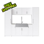 NewAge Laundry Cabinets 11 Piece Cabinet Set with 36 in. Sink and Faucet (White)