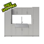NewAge Laundry Cabinets 11 Piece Cabinet Set with 36 in. Sink and Faucet (Grey)