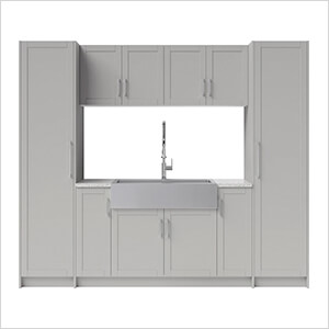 11 Piece Cabinet Set with 36 in. Sink and Faucet (Grey)