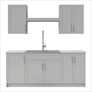 10 Piece Cabinet Set with 36 in. Sink and Faucet (Grey)