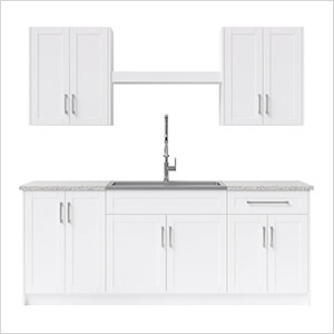 10 Piece Cabinet Set with 36 in. Sink and Faucet (White)