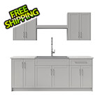 NewAge Laundry Cabinets 10 Piece Cabinet Set with 36 in. Sink and Faucet (White)