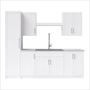 11 Piece Cabinet Set with 36 in. Sink and Faucet (White)