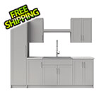 NewAge Laundry Cabinets 11 Piece Cabinet Set with 36 in. Sink and Faucet (Grey)
