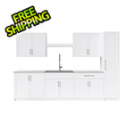 NewAge Laundry Cabinets 11 Piece Cabinet Set with 36 in. Sink and Faucet (White)