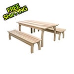 Creekvine Designs 58" Red Cedar Family Dining Set with 2 Benches