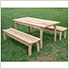 70" Red Cedar Family Dining Set with 2 Benches