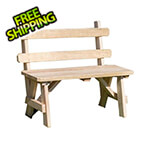 Creekvine Designs 30" Treated Pine Traditional Garden Bench with Back