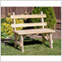 30" Treated Pine Traditional Garden Bench with Back