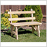 40" Treated Pine Traditional Garden Bench with Back