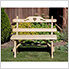 40" Treated Pine Bench with Hearts