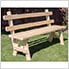 54" Treated Pine Traditional Garden Bench with Back