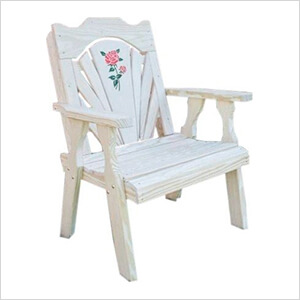 Treated Pine Fanback Patio Chair with Rose Design