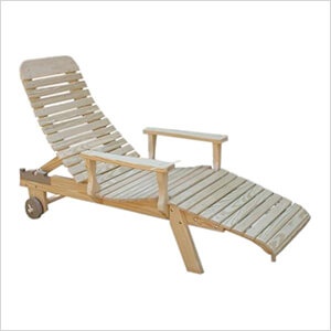 Treated Pine Chaise Lounge with Arms