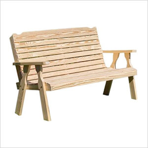 53" Treated Pine Crossback Garden Bench