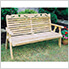 53" Treated Pine Crossback with Heart Garden Bench