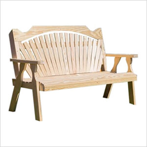 53" Treated Pine Fanback Garden Bench